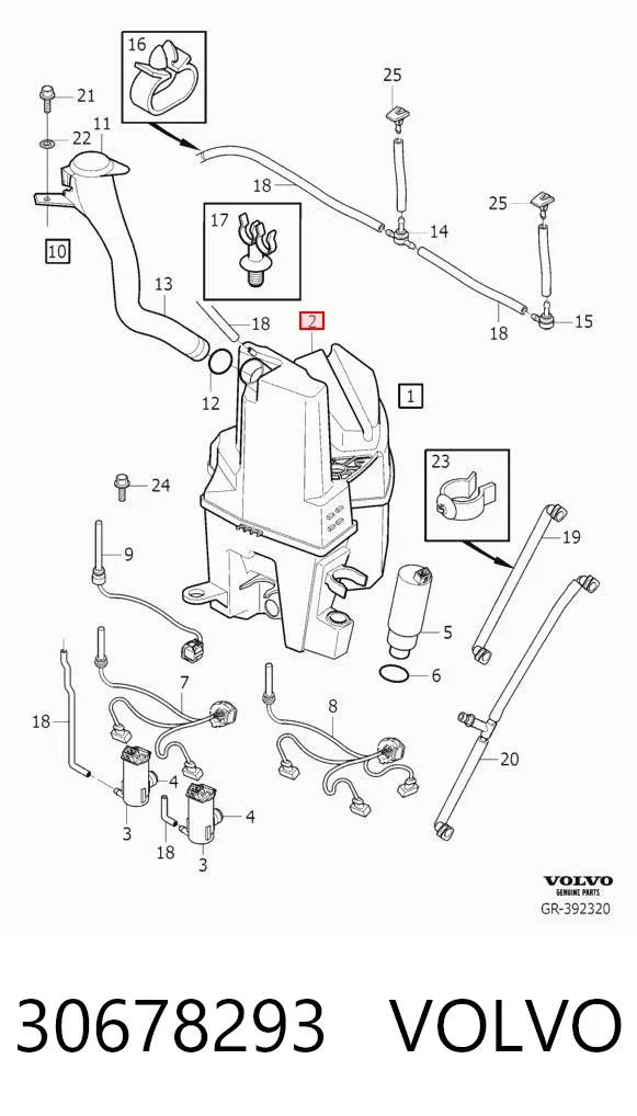 Бачок омивача 30678293 Volvo