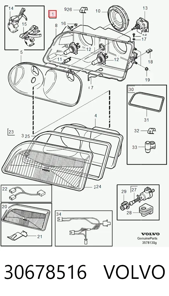 Фара ліва 30678516 Volvo