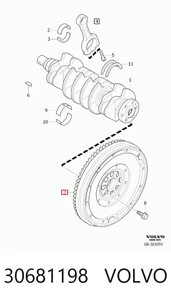 Маховик 30681198 Volvo