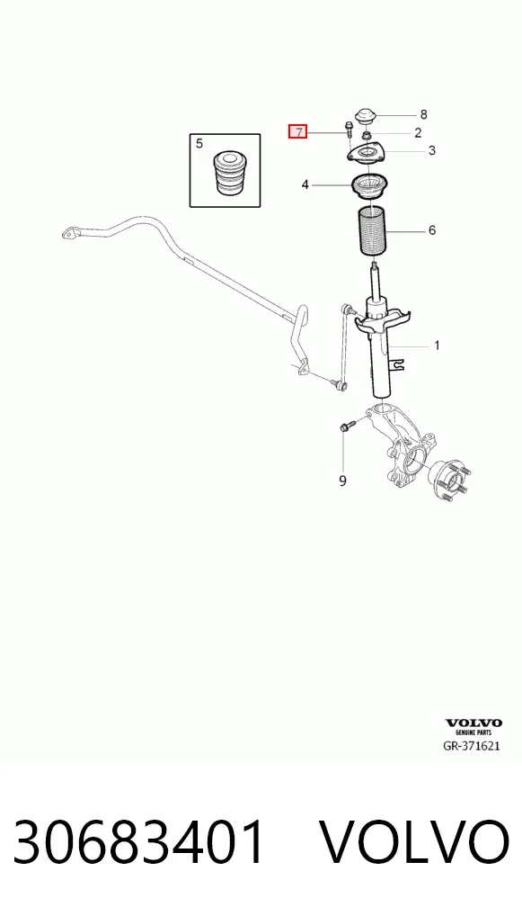Болт кріплення амортизатора переднього 30683401 Volvo