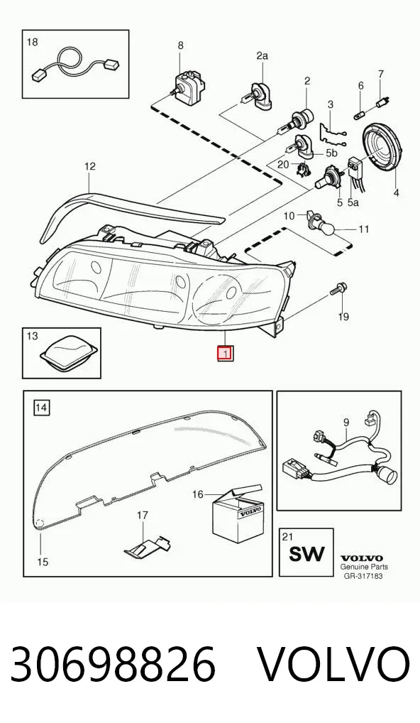 Фара права 30698826 Volvo