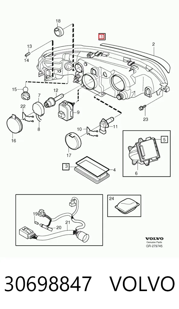 Фара права 30698847 Volvo