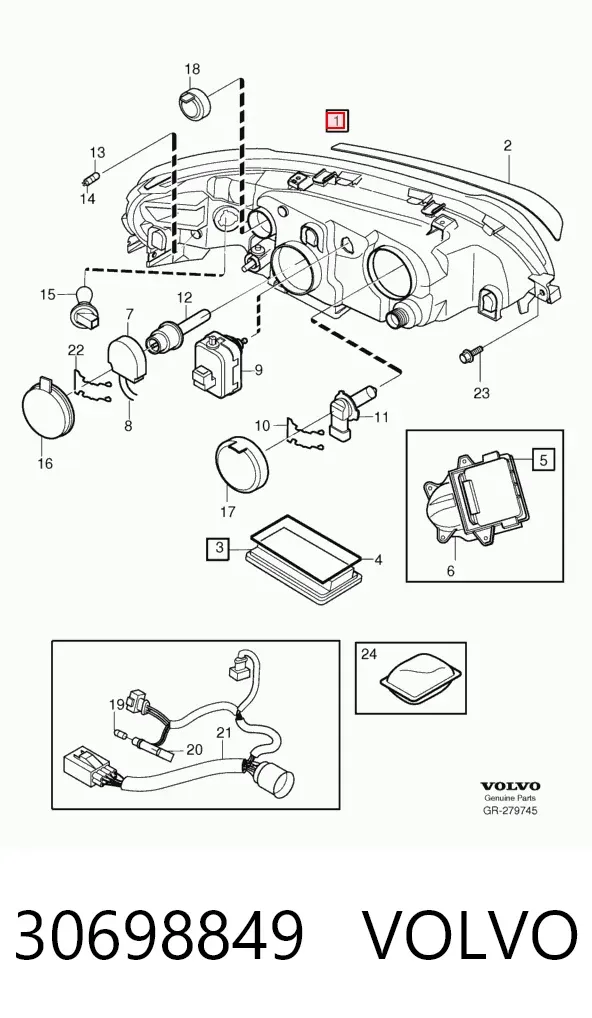 Фара ліва 30698849 Volvo