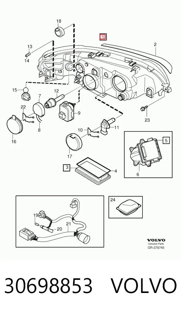 Фара права 30698853 Volvo