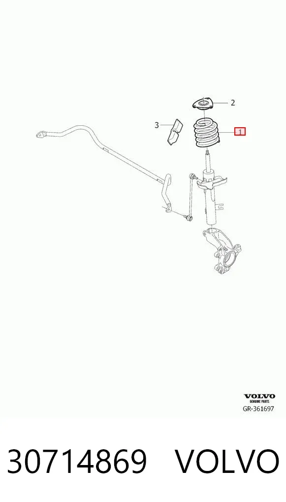 Пружина передня 30714869 Volvo