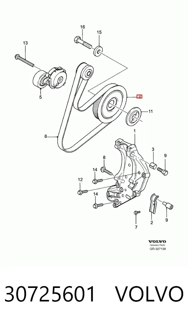 Шків колінвала 30725601 Volvo