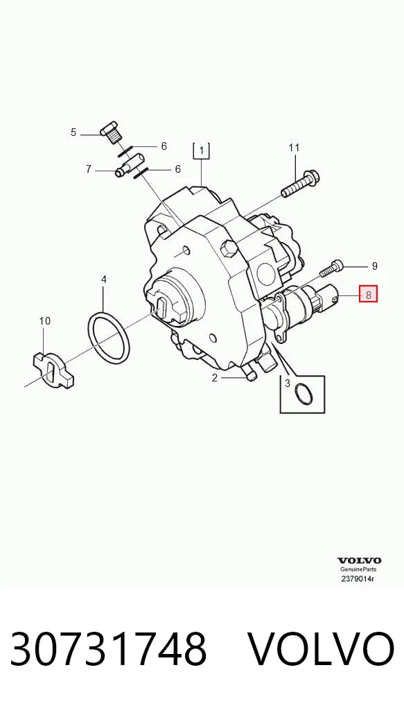 Клапан регулювання тиску, редукційний клапан ПНВТ 30731748 Volvo