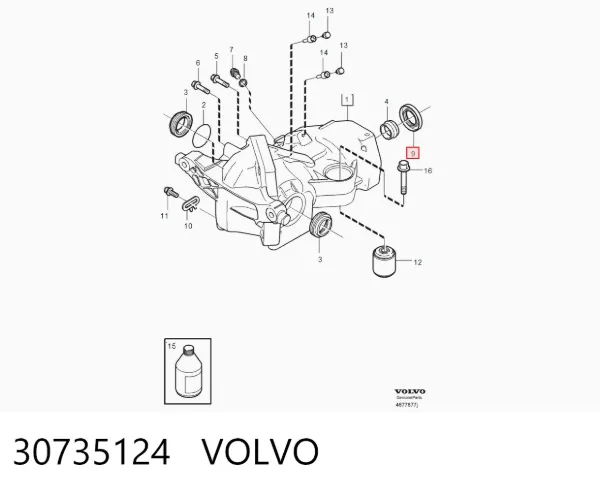 Сальник редуктора заднього моста 30735124 Volvo