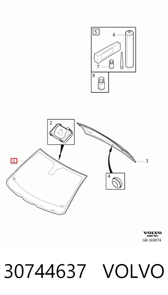 Лобове скло 30744637 Volvo