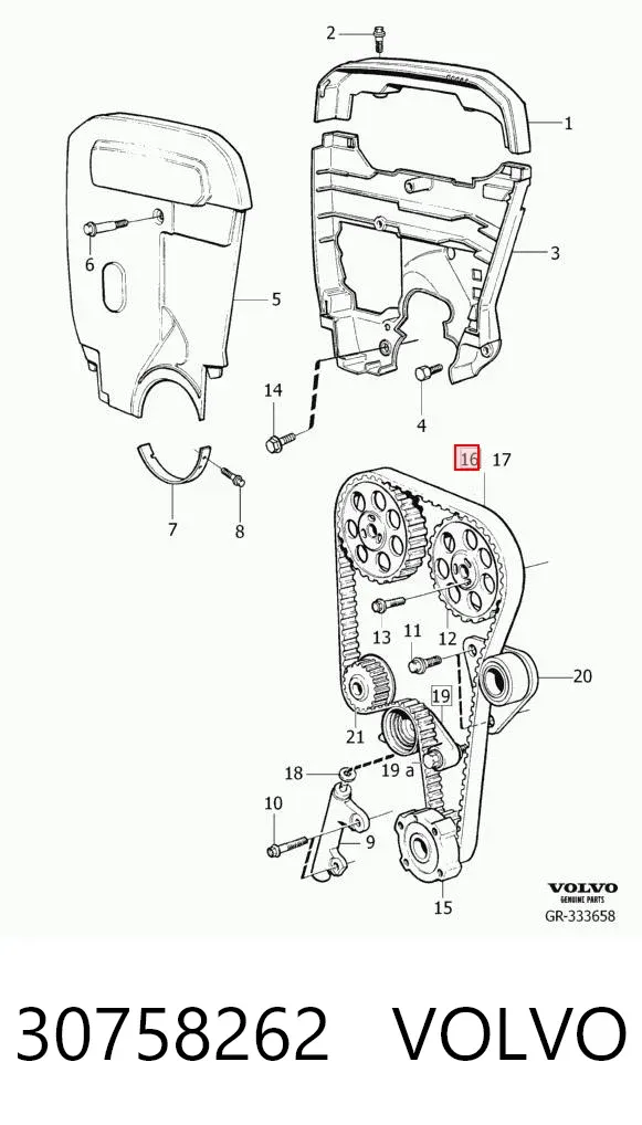 Комплект ГРМ 30758262 Volvo