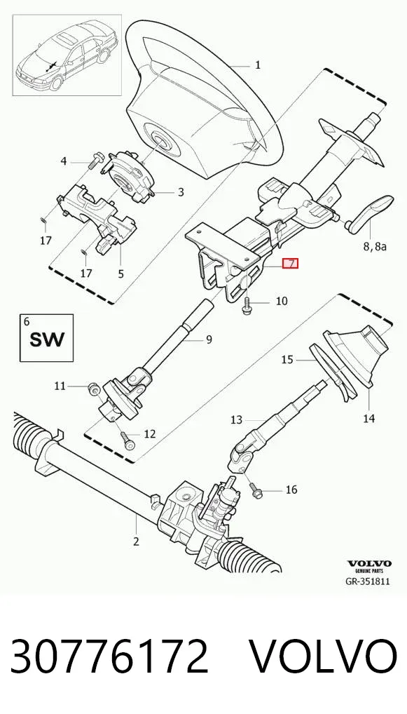 Рульова колонка 30776172 Volvo