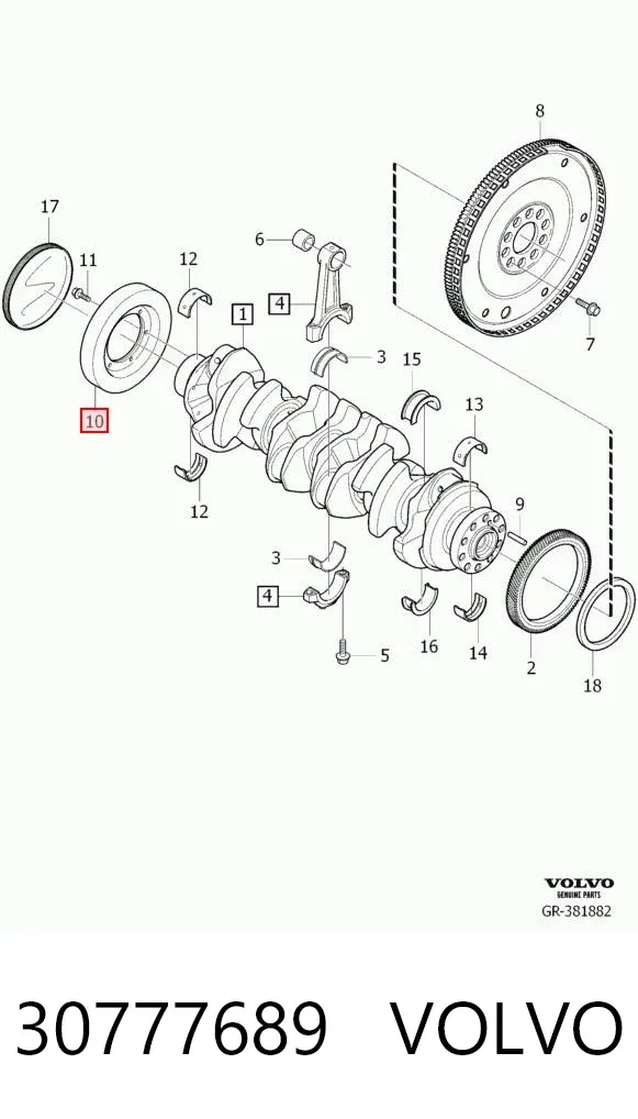 Шків колінвала 30777689 Volvo