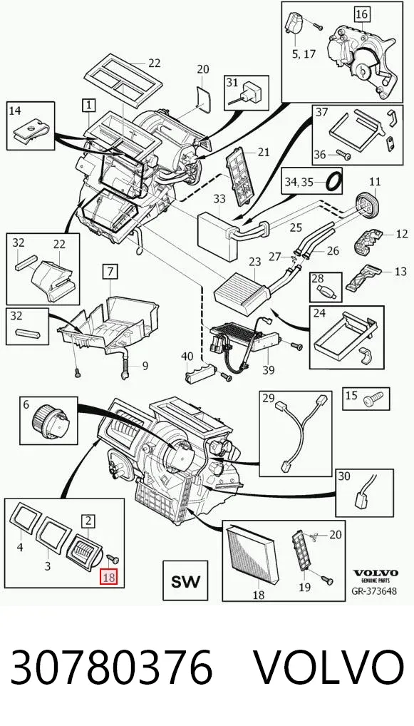 Фільтр салону 30780376 Volvo