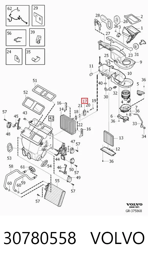 Клапан TRV, кондиціонера 30780558 Volvo