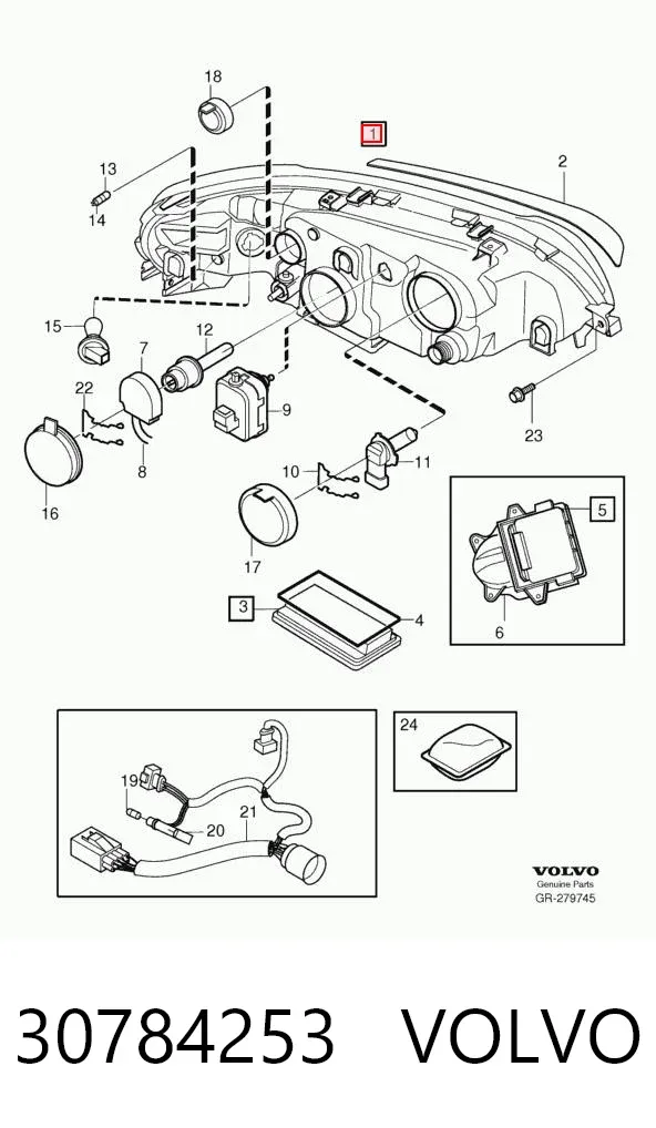 Фара ліва 30784253 Volvo