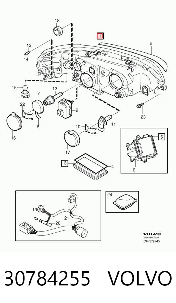 Фара права 30784255 Volvo
