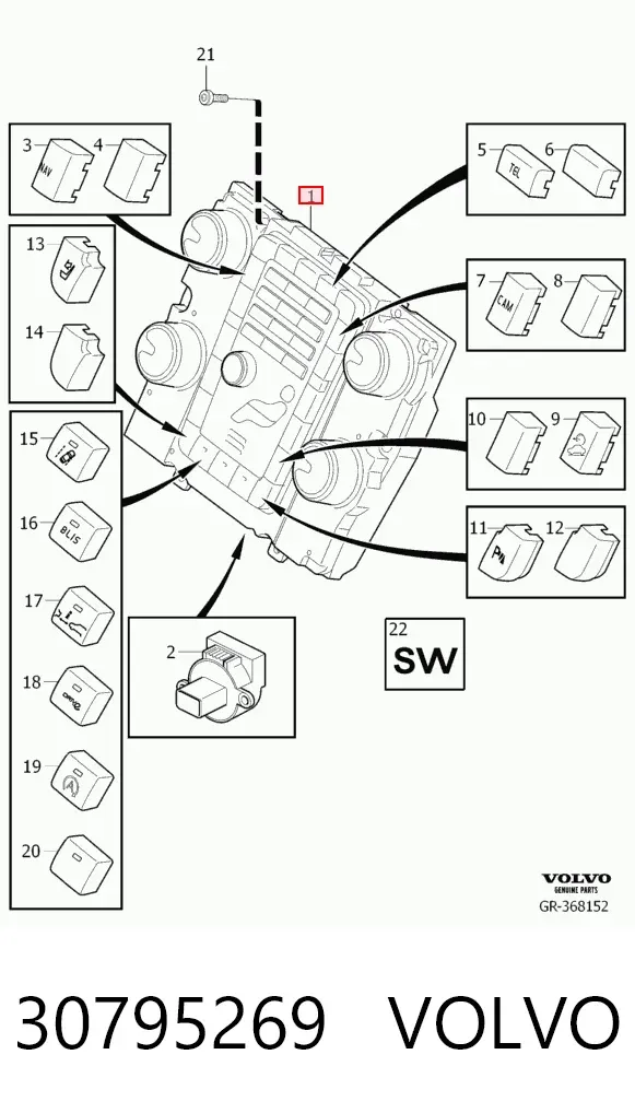Блок управління кондиціонером Volvo S80 II