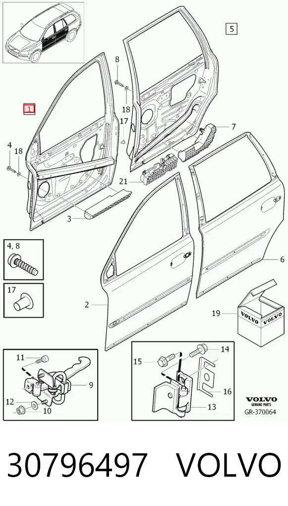 Двері праві передні 30796497 Volvo