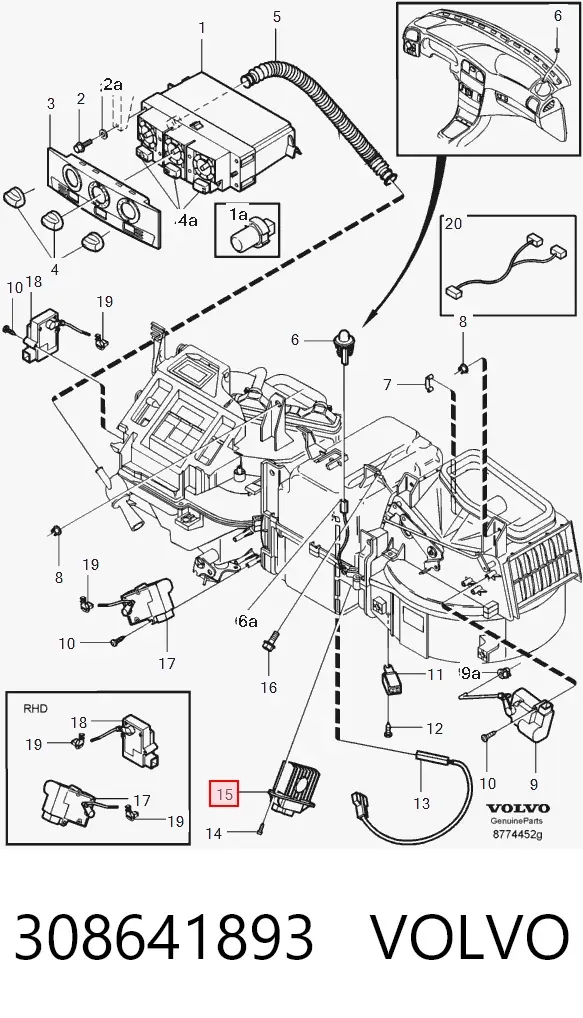 Роз'єм (фішка) резистора моторчика пічки 308641893 Volvo