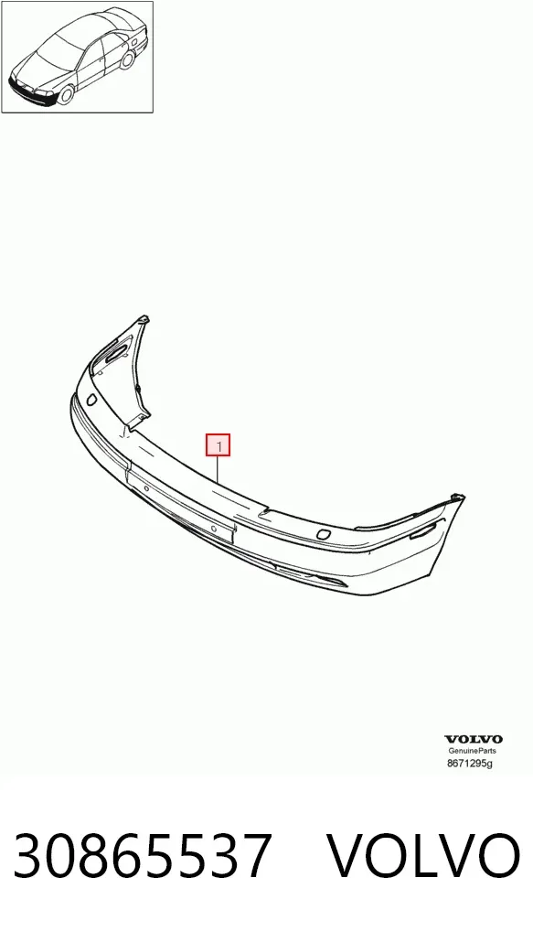 Передній бампер 30865537 Volvo