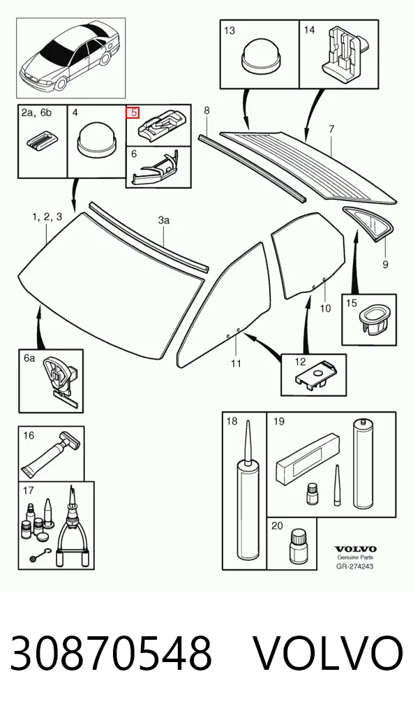 Лобове скло 30870548 Volvo