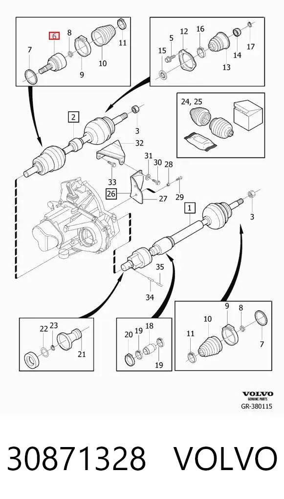 ШРУС зовнішній передній 30871328 Volvo