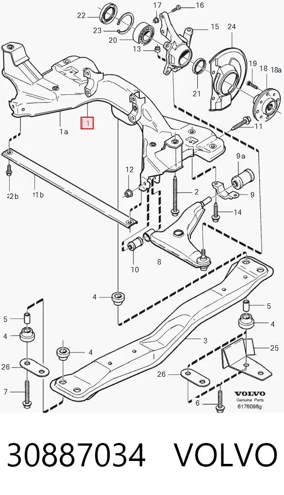 Підрамник передній 30887034 Volvo