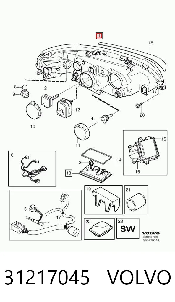 Фара ліва 31217045 Volvo