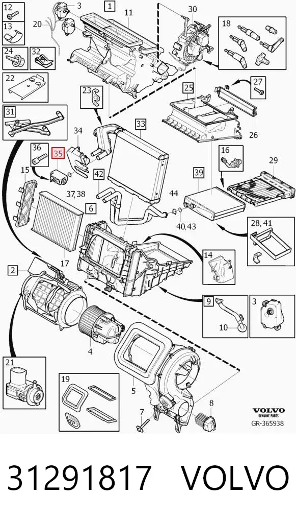 Клапан TRV, кондиціонера 31291817 Volvo