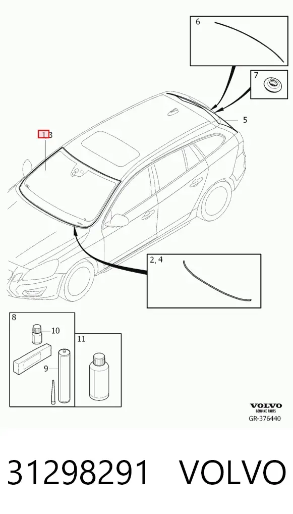 Лобове скло 31298291 Volvo