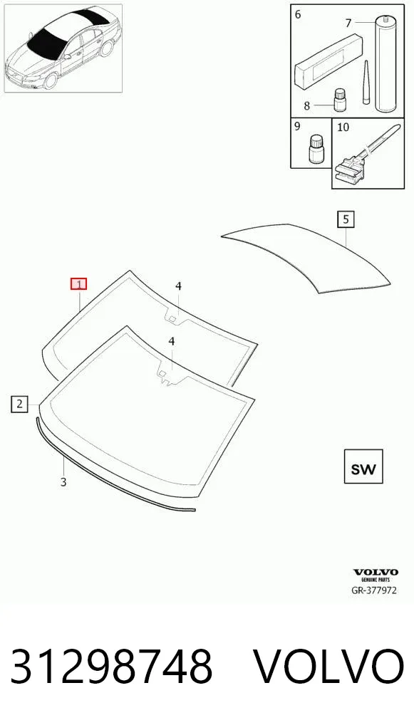 Лобове скло 31298748 Volvo