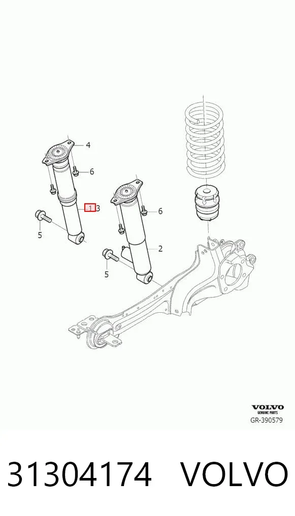 Амортизатор задній 31304174 Volvo