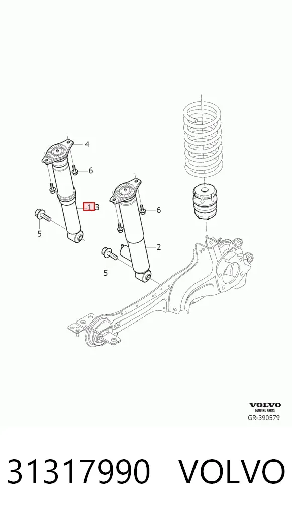 Амортизатор задній 31317990 Volvo