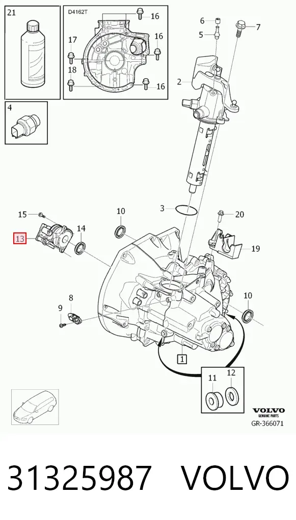 Робочий циліндр зчеплення в зборі з витискним підшипником 31325987 Volvo