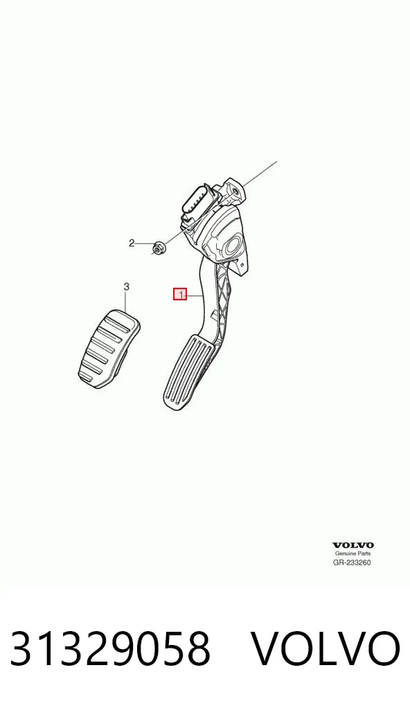 Педаль газу 31329058 Volvo