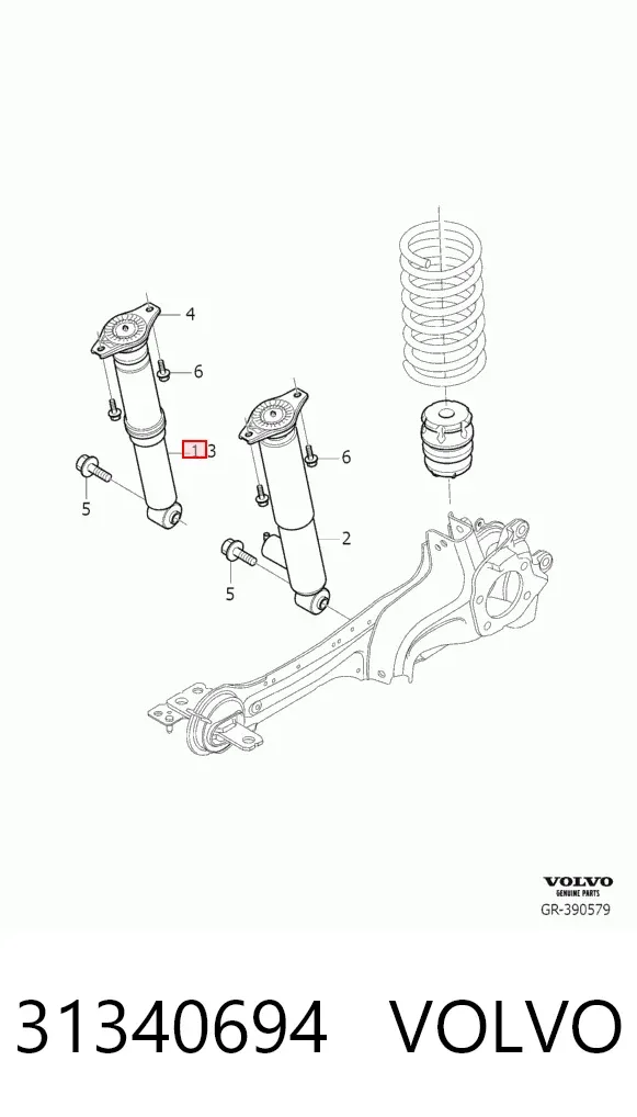 Амортизатор задній 31340694 Volvo