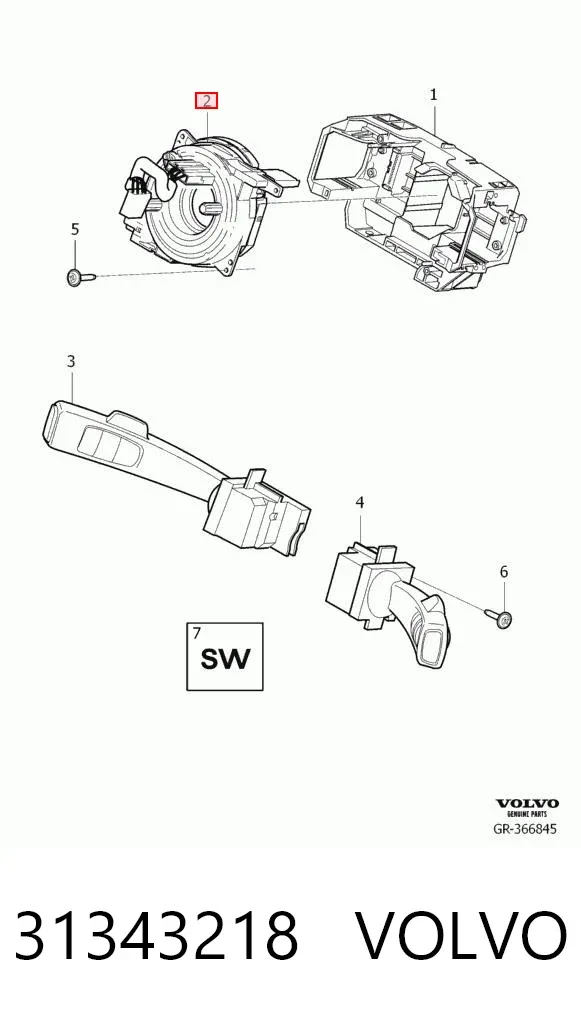 Шлейф керма 31343218 Volvo