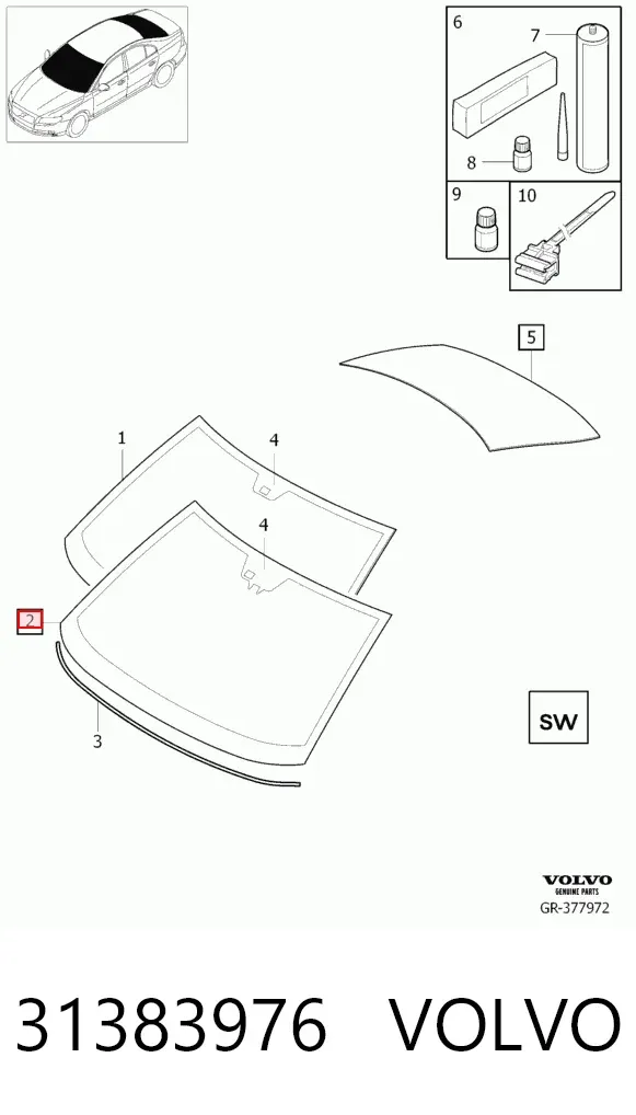 Лобове скло 31383976 Volvo