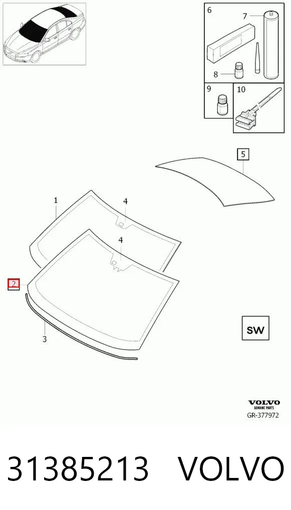 Лобове скло 31385213 Volvo