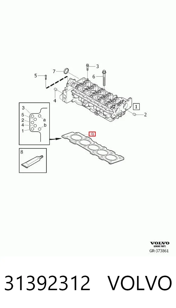 Прокладка ГБЦ 31392312 Volvo