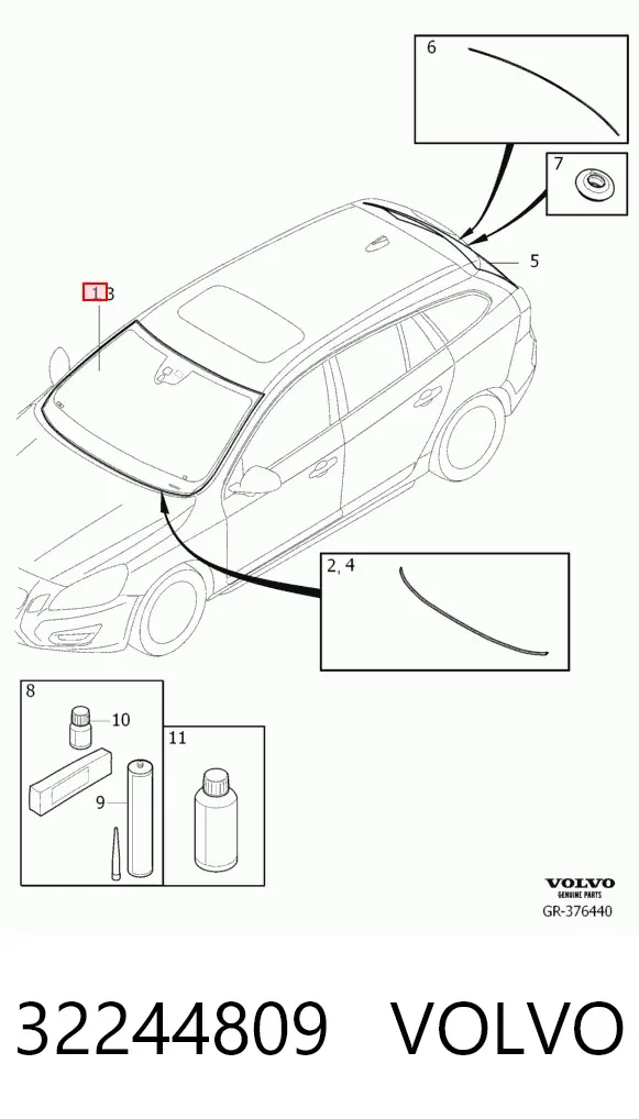 Лобове скло 32244809 Volvo