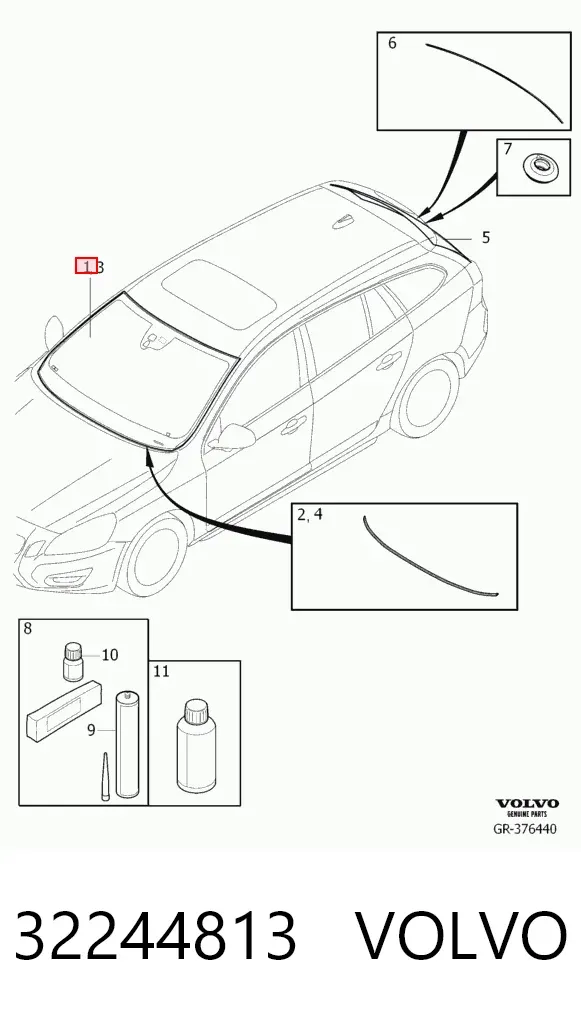 Лобове скло 32244813 Volvo