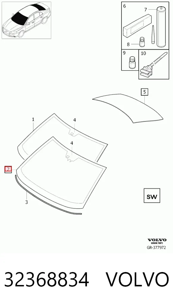 Лобове скло 32368834 Volvo