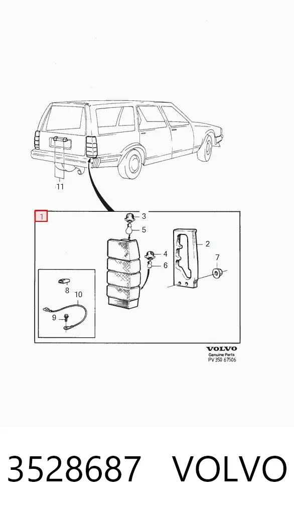 Задня права фара 3528687 Volvo