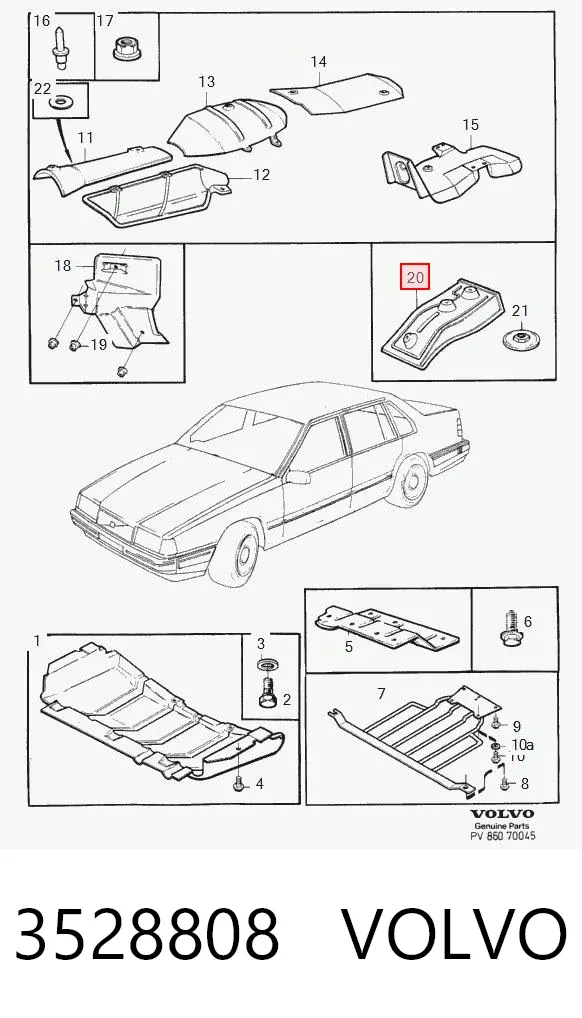 Захист двигуна 3528808 Volvo