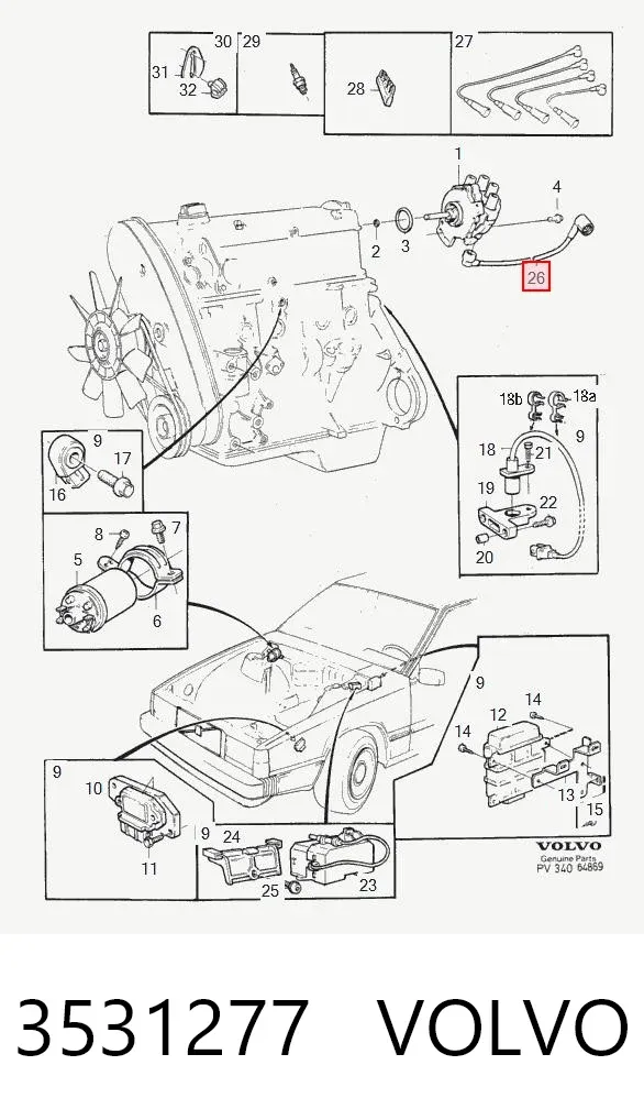 Високовольтні дроти 3531277 Volvo