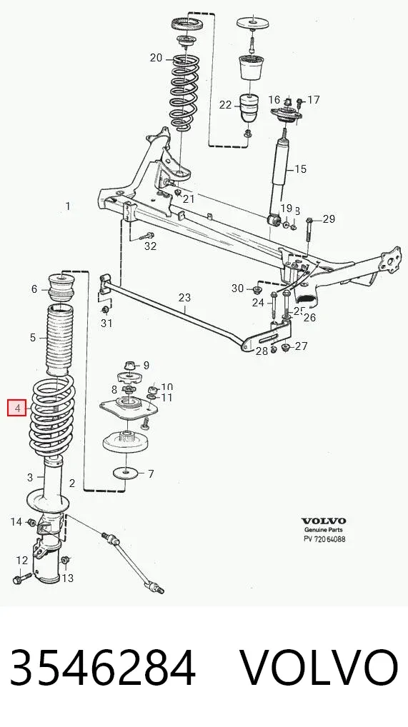 Пружина передня 3546284 Volvo
