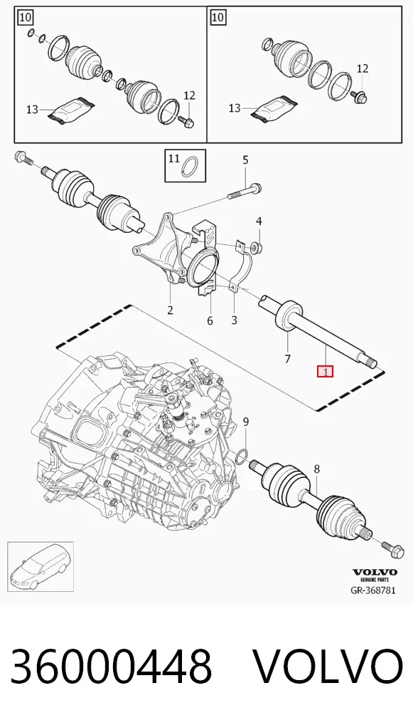 Піввісь права 36000448 Volvo