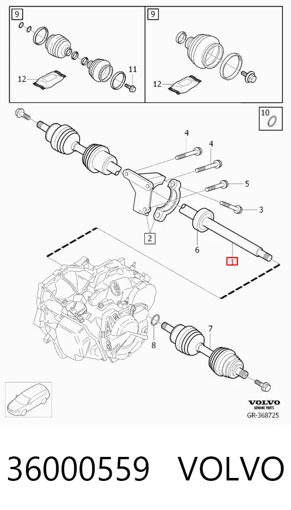 Піввісь права 36000559 Volvo