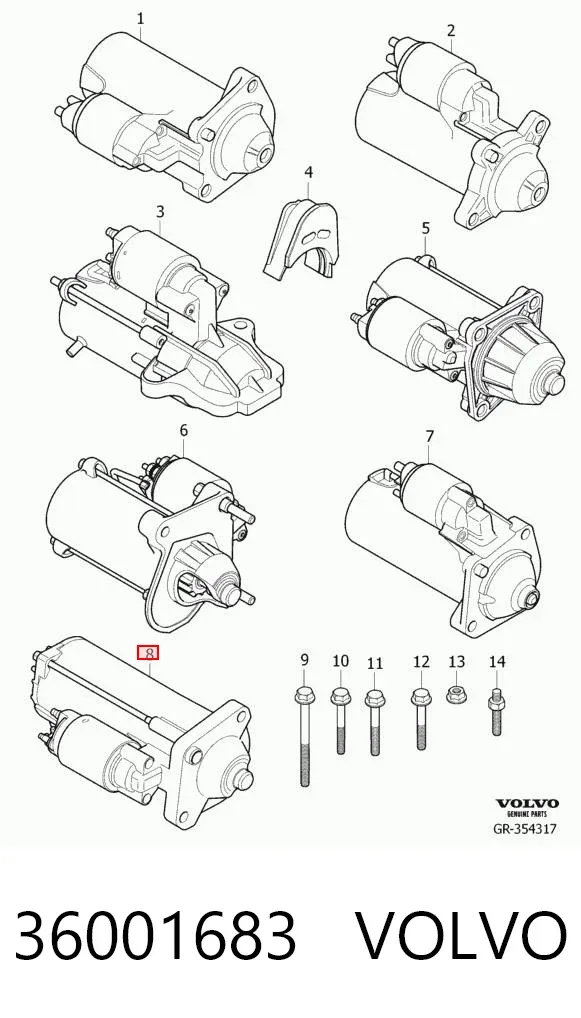 Стартер 36001683 Volvo